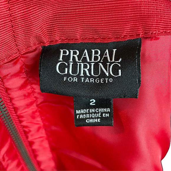 🍀 Prabal Gurung for Target Red and Black Sleeveless A-line Dress Women's Size 2 - Picture 7 of 11